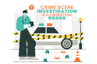 9 Crime Scene Investigation Illustration