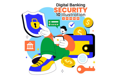 10 Digital Banking Security Illustration