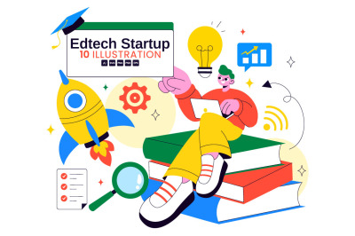 10 EdTech Startup Illustration