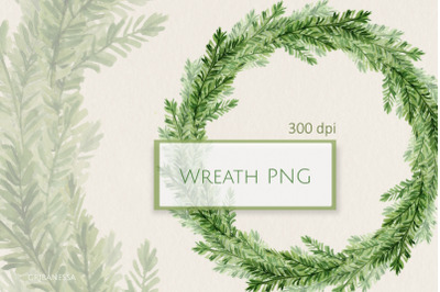 Watercolor Christmas Wreath PNG
