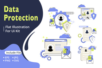 Cybersecurity flat illustration