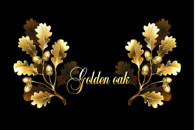 Symmetrical golden oak branches