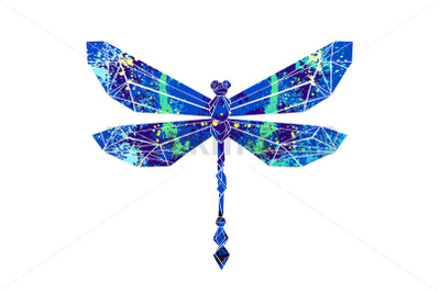 Colorful polygonal dragonfly