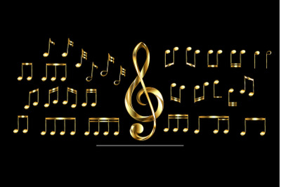 Set of golden notes