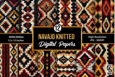 Navajo Knitted Blanket Seamless Pattern