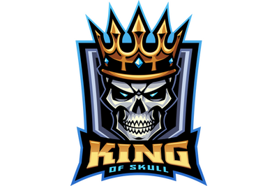 King of skull esport mascot logo design