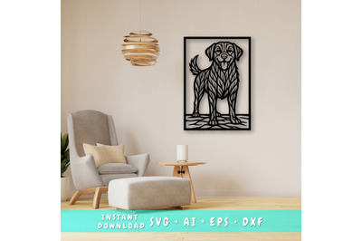 Labrador Retriever Laser SVG, Cute Dog Laser Cut, Pet Lover Design