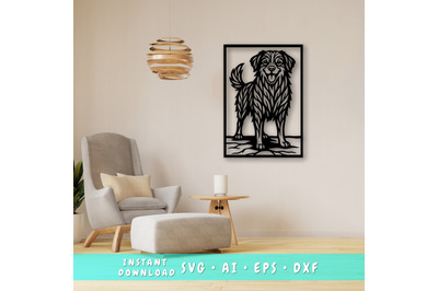 Australian Shepherd Laser SVG, Cute Dog Laser Cut, Pet Lover Design