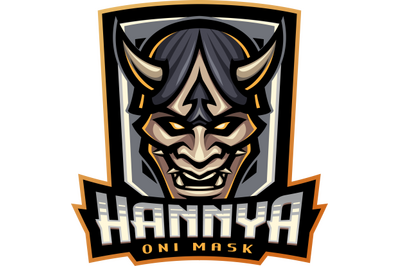 Hannya oni mask esport mascot logo