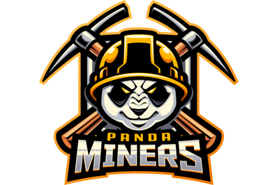 Panda miners esport mascot logo design