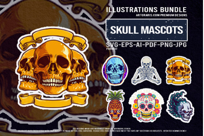 Day of the Dead with Creepy Skull Fusion Vector Artwork