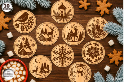 Winter Coffee Coasters SVG Bundle