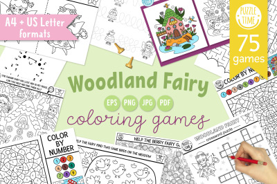 Woodland fairy coloring games and activities for kids