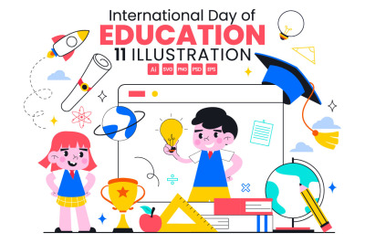 11 International Day of Education Illustration