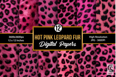 Hot Pink Leopard Fur Seamless Pattern