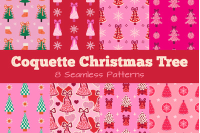 Coquette Christmas Tree Seamless Patterns & Papers