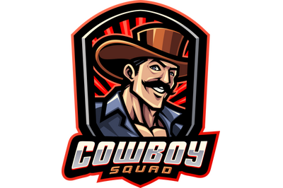 Cowboy squad esport mascot logo design