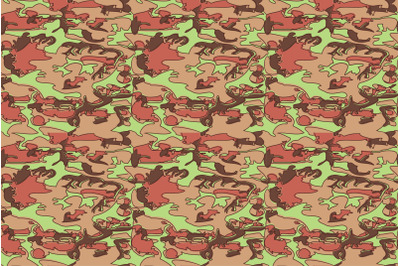 Seamless Camouflage Pattern in Brown Green background. Modern clothing