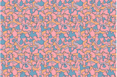 Seamless Camouflage Pattern in Pink Blue abstract background. Modern c