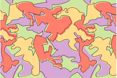 Pastel Camouflage Seamless Pattern Red Pink Green abstract background