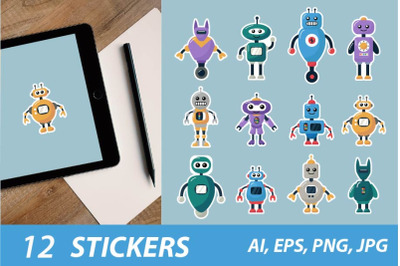 Robots/ Printable Stickers Cricut Design