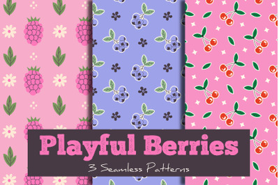 Playful Berries Seamless Patterns &amp; Digital Papers