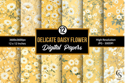 Delicate Daisy Flowers Seamless Pattern