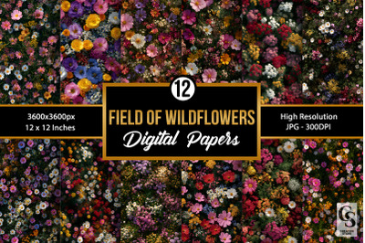 Field of Wildflowers Seamless Pattern