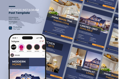 Modern Home Real Estate Instagram Post Template