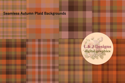 8 Seamless Autumn Plaid Backgrounds