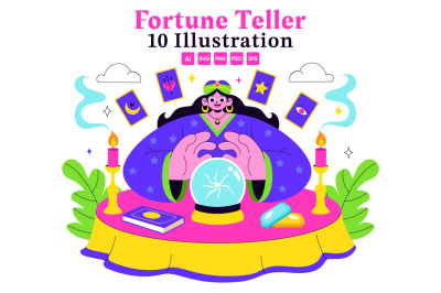 10 Fortune Teller Tarot Illustration