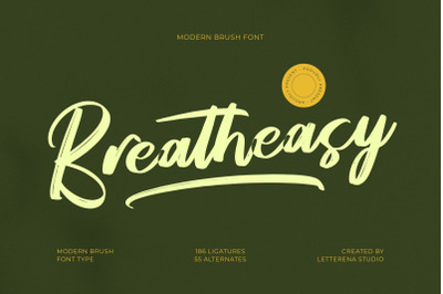 Breatheasy - Modern Brush Font Type