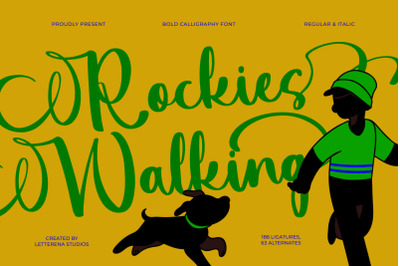 Rockies Walking - Bold Calligraphy Font