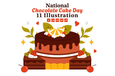 11 National Chocolate Cake Day Illustration