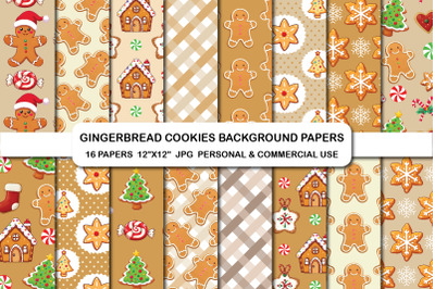Gingerbread Cookies Background Digital Papers