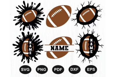 Football Svg Bundle, Football Monogram Svg, Football Designs, Football
