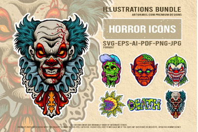 Zombie clown pennywise plant death scary creepy horror collection