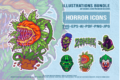 Scary clown zombie horror plant creepy undead monster Mascot
