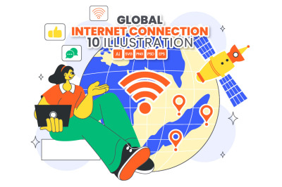 10 Global Internet Connection Illustration