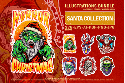Zombie Saint Nicholas Cannabis Christmas Illustration Pack