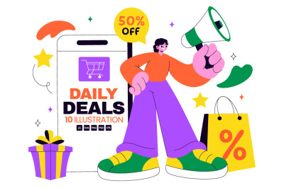10 Daily Deals of The Day Illustration