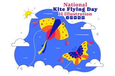 11 National Kite Flying Day Illustration