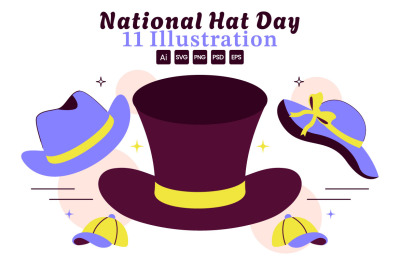 11 National Hat Day Illustration