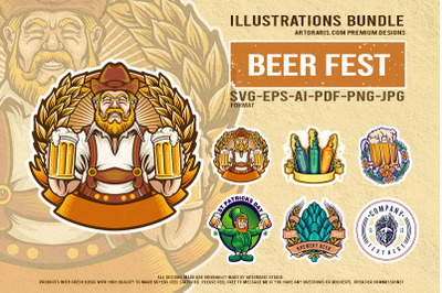 Irish Holiday Beer Celebration With Leprechaun Vector Mascot