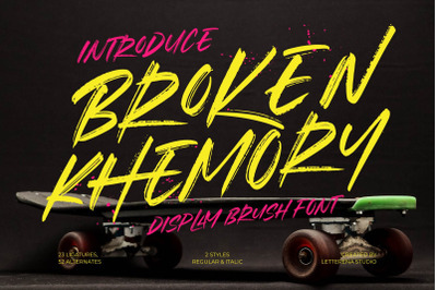 Broken Khemory - Display Brush Font