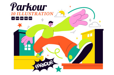 10 Parkour Sports Illustration