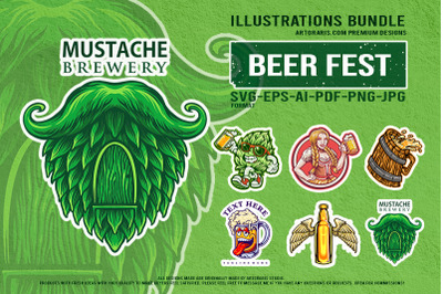 Oktoberfest Girl Cartoon And Funny Beer Mascot Artwork