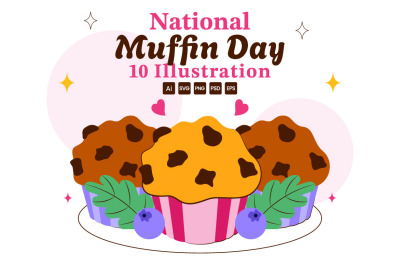 10 National Muffin Day Illustration