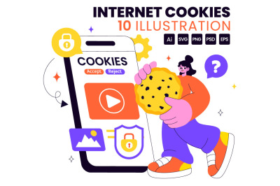 10 Internet Cookies Technology Illustration