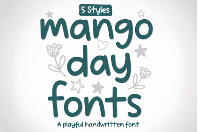 Mango Day Font Family, Sans Serif Handwritten Display Font